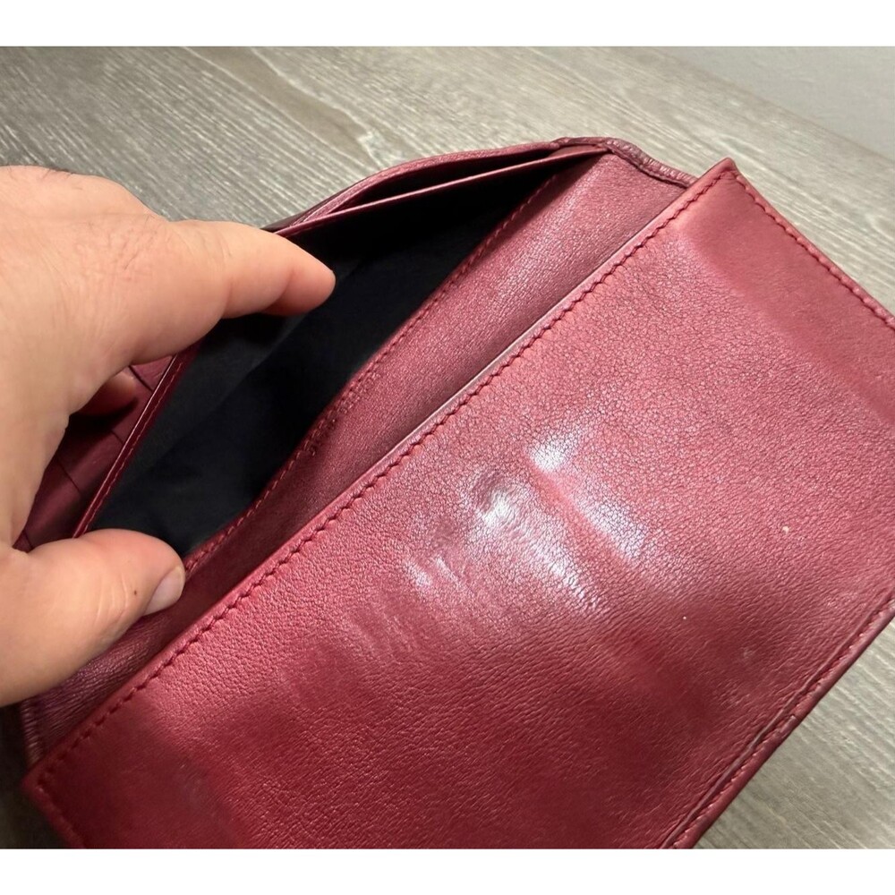 Gucci Lovely Heart GG Guccissima Logo Burgundy Leather Long Wallet  203550 - Picture 2 of 7